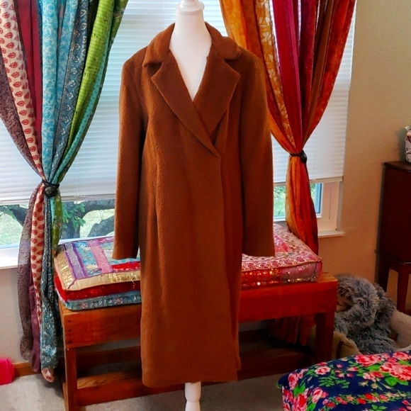 Max Studio Y2K Brown Fur Collar Coat - Picture 1 of 10